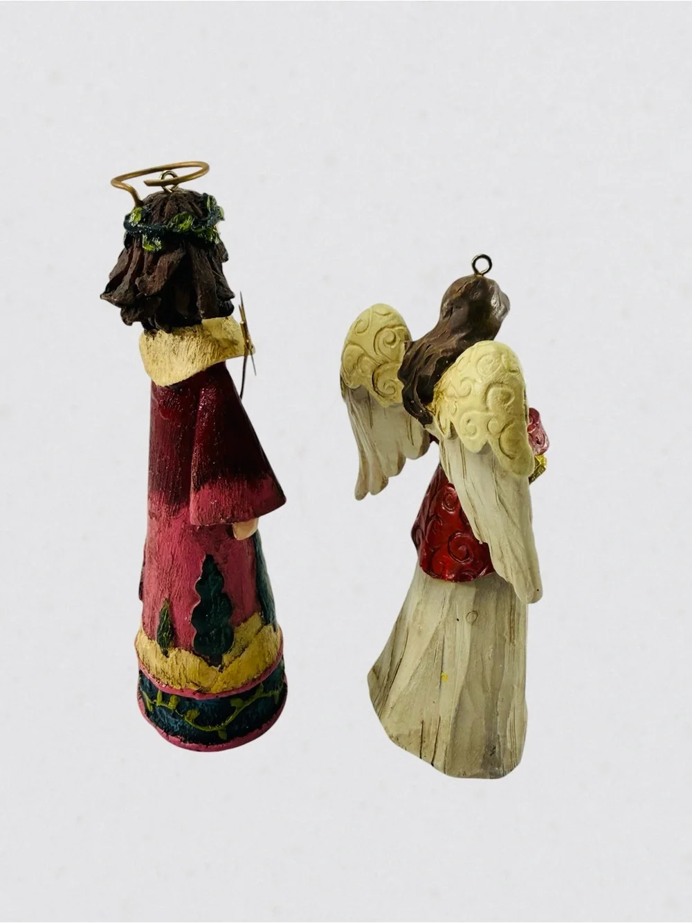 Angel Northern Star Holiday Christmas Ornament Set Of 2 Trumpet Wings Halo Tree